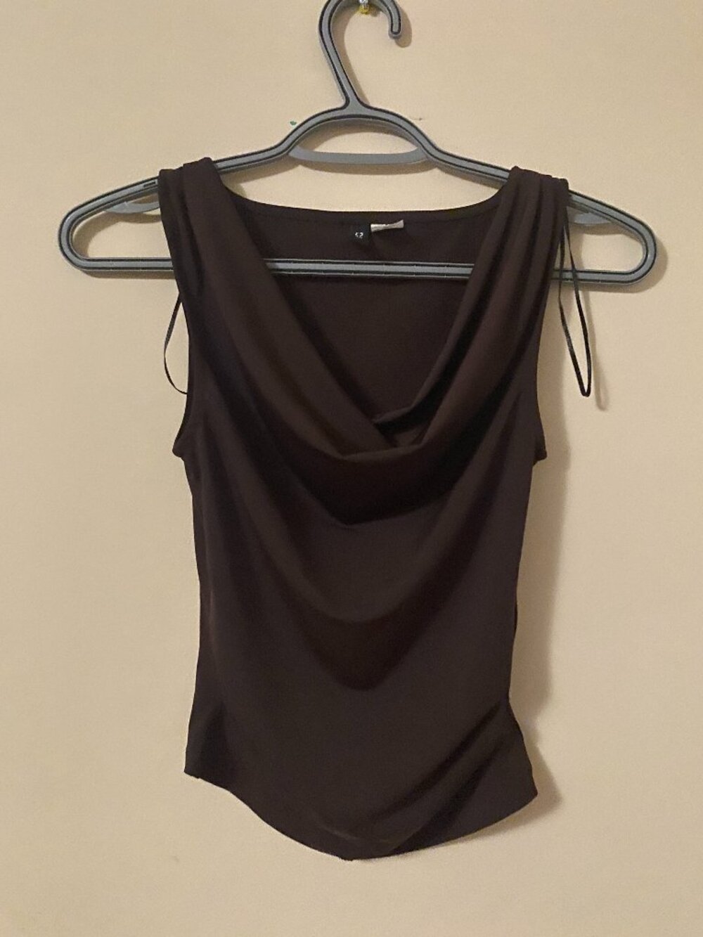 brown cowl neck top